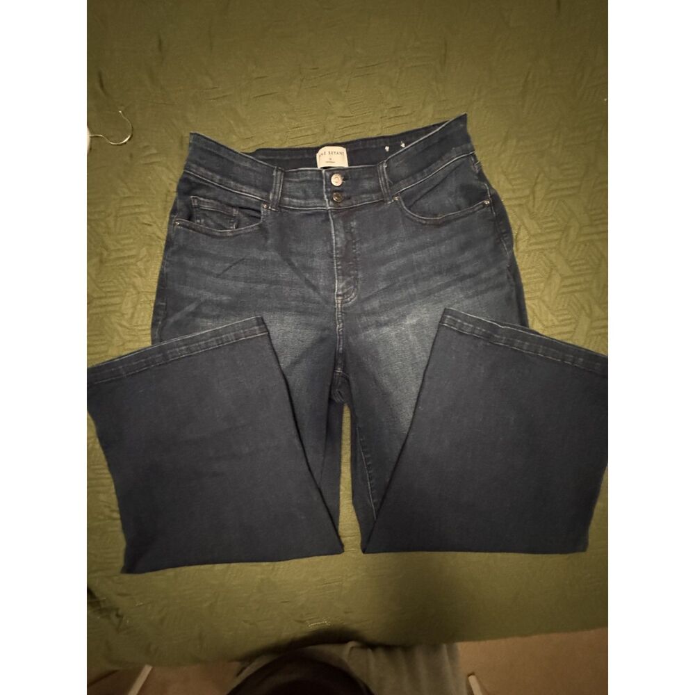 Lane Bryant Tummy Control Wide Leg Jeans Dark Wash Denim Size 16